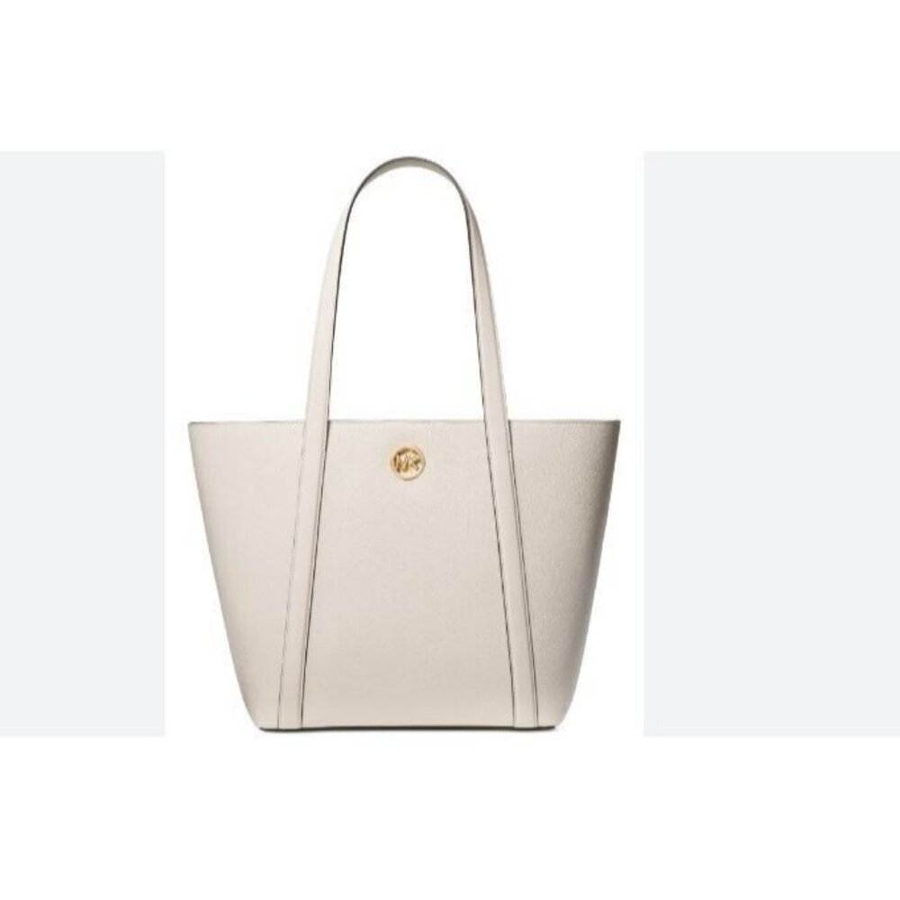 MICHAEL KORS Hadleigh pebbled leather extra arge tote bag -Light cream